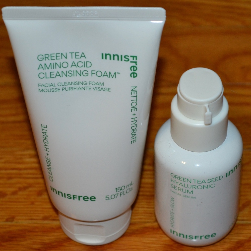 InnissFree Green Tea and Amino Acid foaming face wash and hyaluronic serum - NEW - Picture 2 of 12
